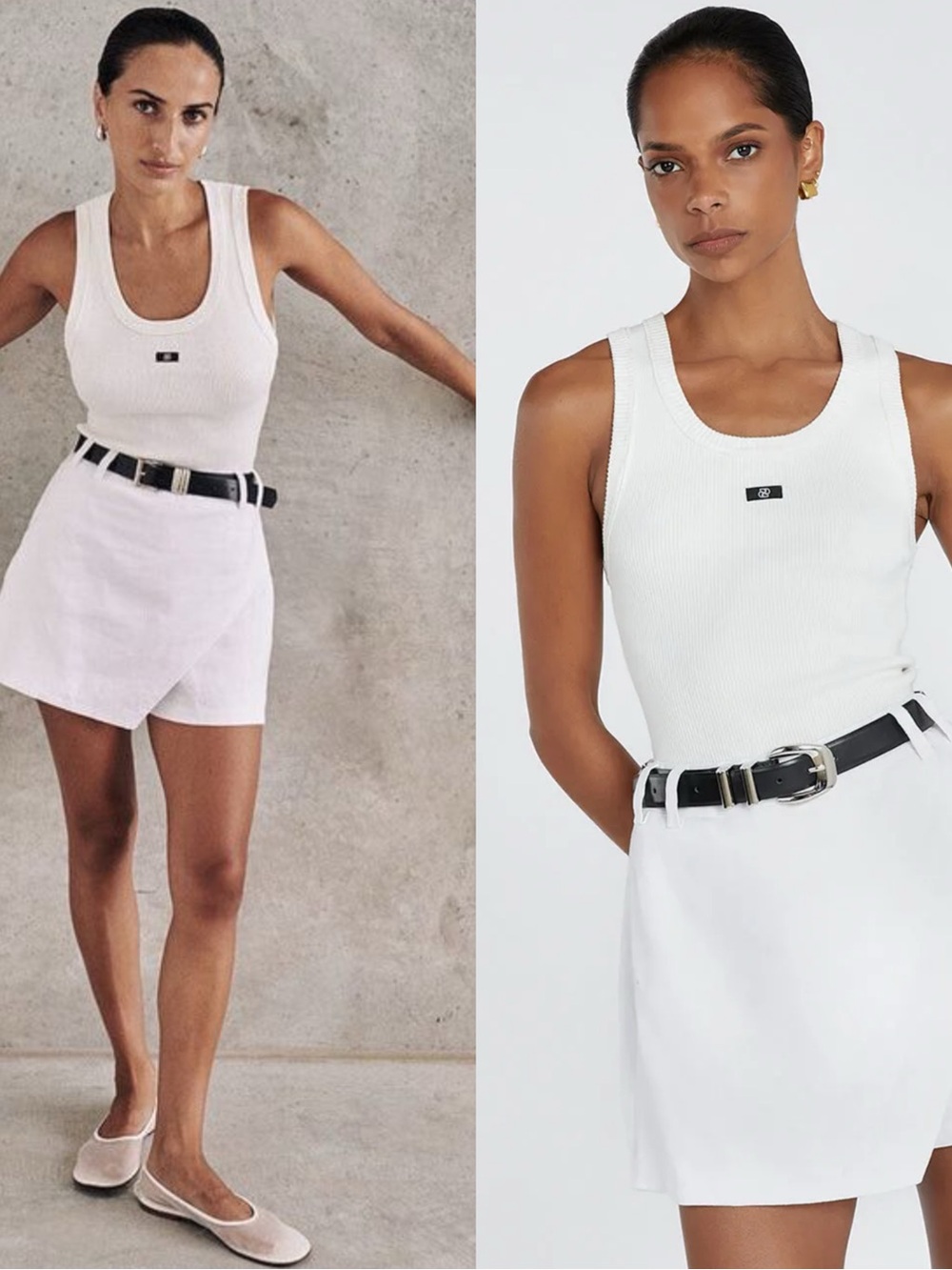 DISSH Signature Ribbed Sleeveless Off-White Tank Top Cami